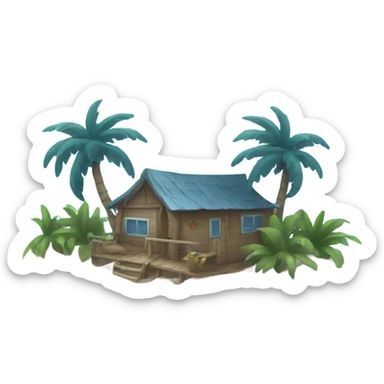 Blue beach  sticker