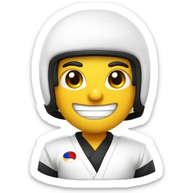 Cara feliz com capacete de taekwondo  sticker
