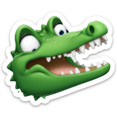 The crocodile has tears coming out of his eyes sticker