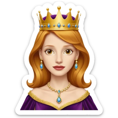 Jessica Chastain, as a queen sticker