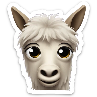 terrified sad lama sticker