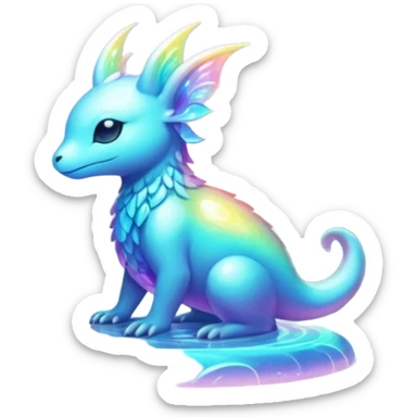 Epic divine complex iridescent aesthetic-Fakémon-creature-scenery sticker