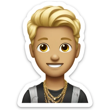 blonde boy in stylish jewelry sticker