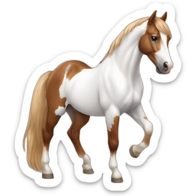 American paint horse brown white with wings sticker