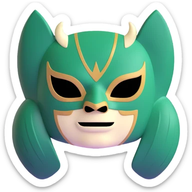 luchador mask in Milwaukee Bucks team colors forest green and cream sticker