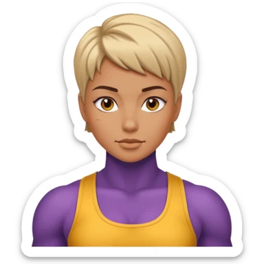 macho girl, different ones sticker