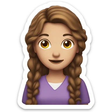 A girl with brown hair and a magic wand sticker