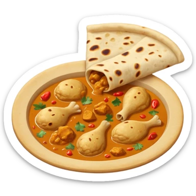 make me a chapati with chicken curry but make sure it is a emoji and not a image sticker