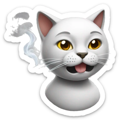 Smoking cat sticker