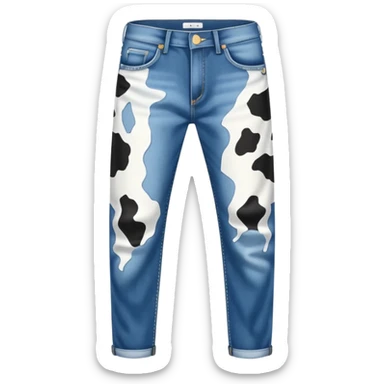 Jeans with cow print  sticker