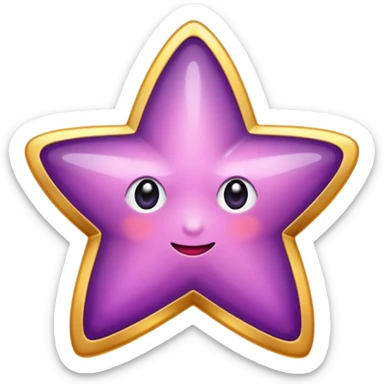 Quiero un emeji de estrella, pero que la estrella sea de oro rosa y brilli brilli con chispitas moradas sticker
