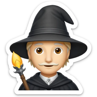 Ein magier mit Hut und Zauberstab sticker