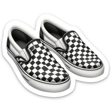 Black and white checkered slip on shoes sticker