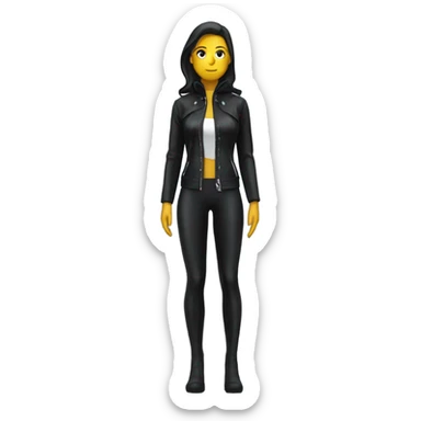 female latex jacket zoomed out sticker