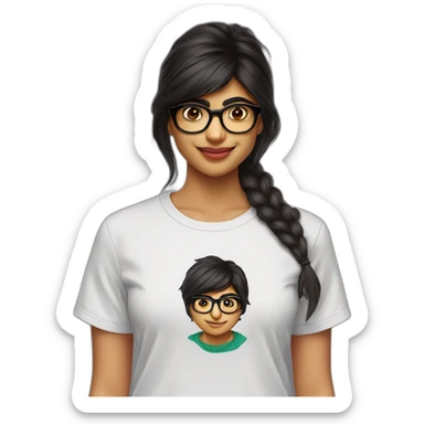 Mia khalifa avec un tee shirt sticker