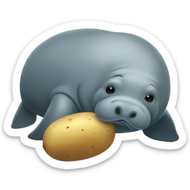 manatee with a potato  sticker
