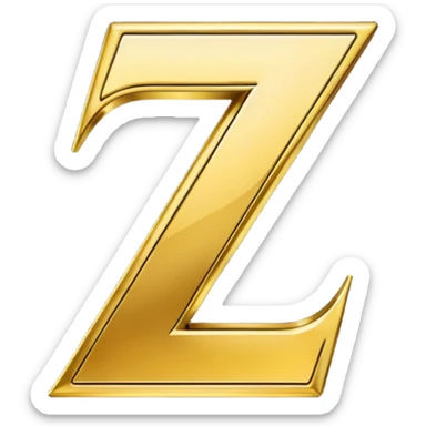 letter Z in black and gold sticker