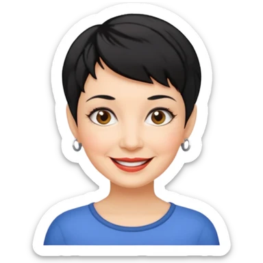 mujer mayor pelo negro pixie cut sticker