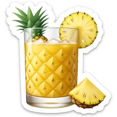 yellow pineapple refresher cocktail sticker