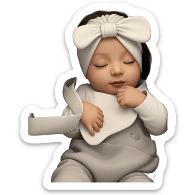 dreamy girl with closed eyes sticker