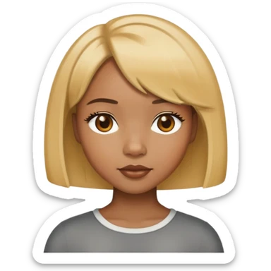 Honey blonde black girl with bob haircut sticker