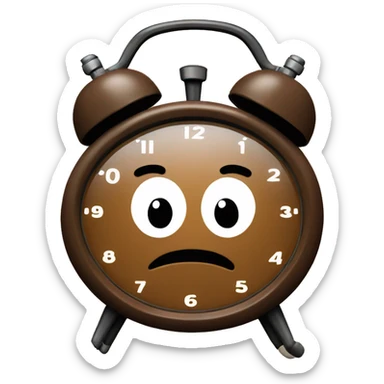 Brown alarm clock sticker
