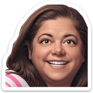 smiling girl with brown hair sticker