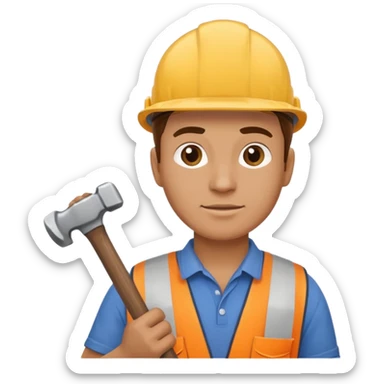 ein baurbeiter mit einem hammer sticker