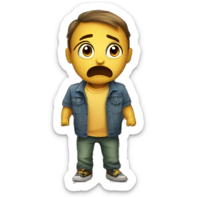 the child is angry and there is a closet with clothes next to him sticker