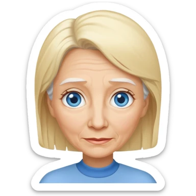 sarışın mavi gözlü yaşlı kadın sticker