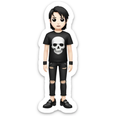 A black metal fan who is going on holiday wearing shiny black leather loafers sticker
