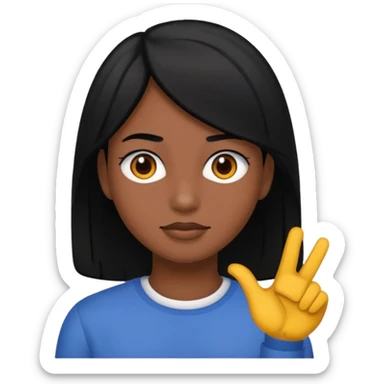 darker skin with black hair sticker