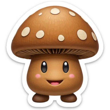 the brown walking goomba mushroom from mario sticker