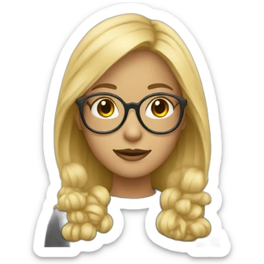 Blonde girl with glassess sticker
