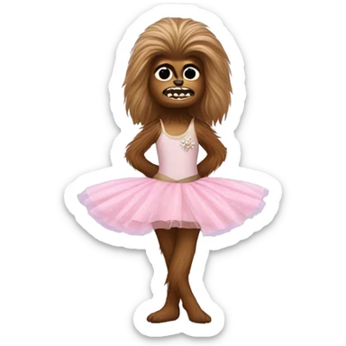Chewbacca wearing a ballet tutu  sticker