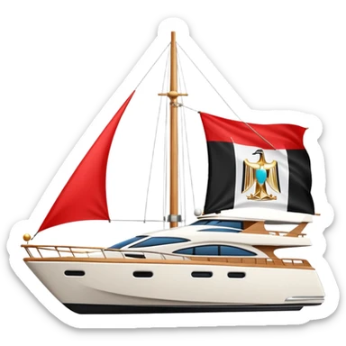 yacht with Egyptian small flag sticker