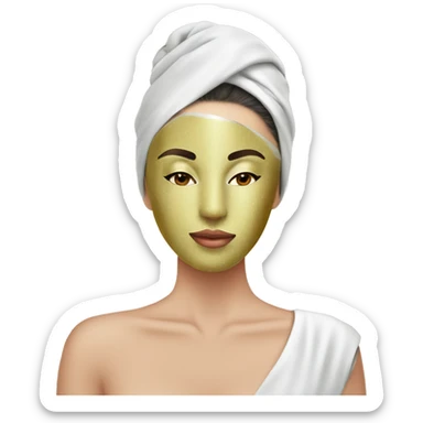 Beautiful lady with face mask spa beauty full face relaxing sticker
