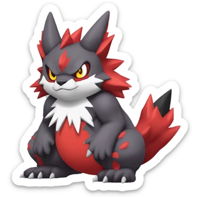 Full body cute cool Guilmon-Zoroark-Zangoose-Incineroar sticker