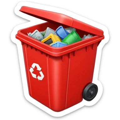 RED BIN WITH "SOLID WASTE" IN IT sticker