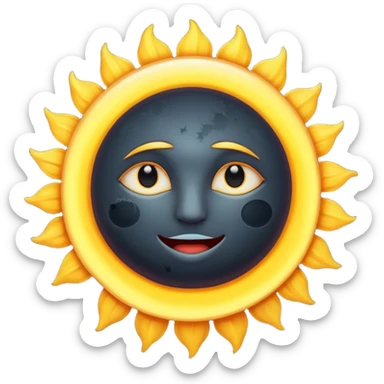 Eclipse – Dark moon covering sun, glowing corona sticker