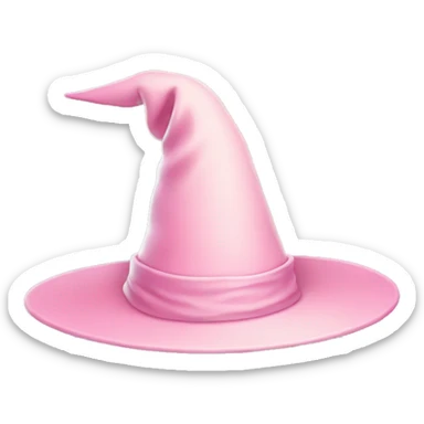 Pastel pink witch hat sticker