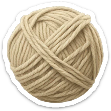 Beige Ball of yarn  sticker