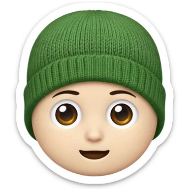 a green beanie sticker