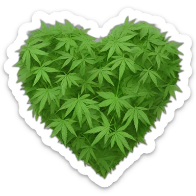 Weed heart sticker