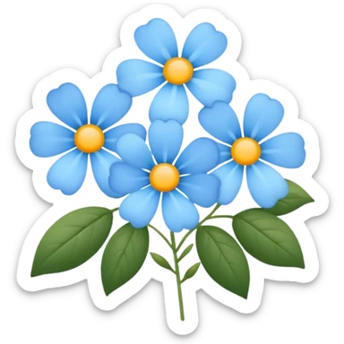 light blue small flowers cute  sticker
