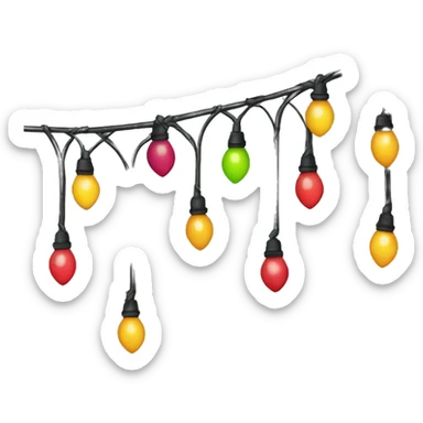 christmas lights hanging from corner to cor sticker