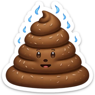 Poop pooping sticker