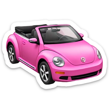 Pink vw new beetle convertible  sticker