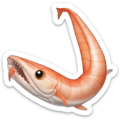 Crevette chevauchant baleine sticker