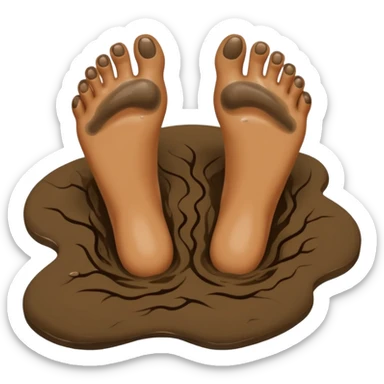 wet and muddy feet sticker